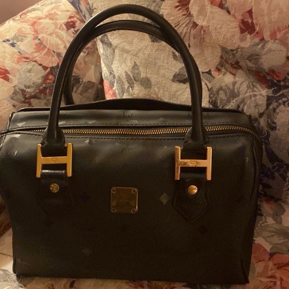 MCM BLACK HANDBAG SATCHEL EUC MUNCHEN D0676 - Picture 9 of 10